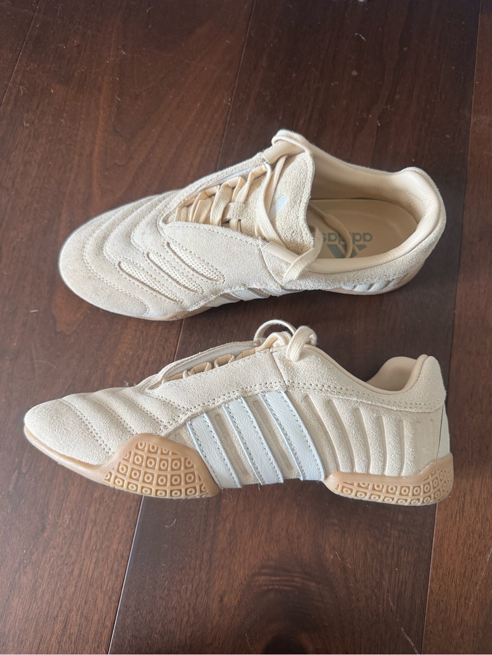 adidas Beige and White Women's Sneakers